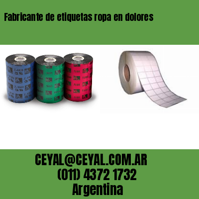 Fabricante de etiquetas ropa en dolores