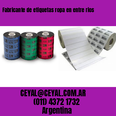 Fabricante de etiquetas ropa en entre rios