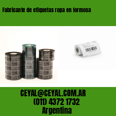 Fabricante de etiquetas ropa en formosa