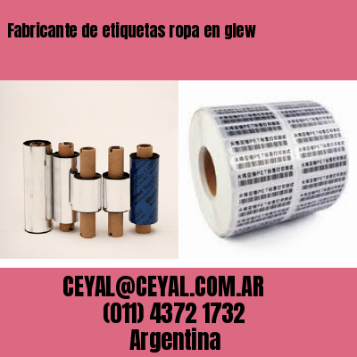 Fabricante de etiquetas ropa en glew