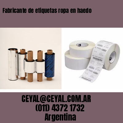 Fabricante de etiquetas ropa en haedo