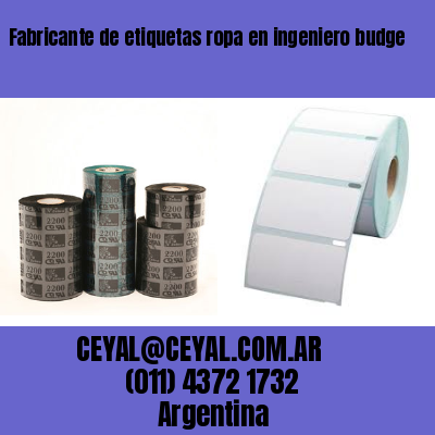 Fabricante de etiquetas ropa en ingeniero budge