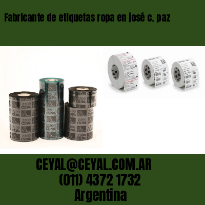 Fabricante de etiquetas ropa en josé c. paz