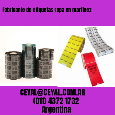 Fabricante de etiquetas ropa en martínez