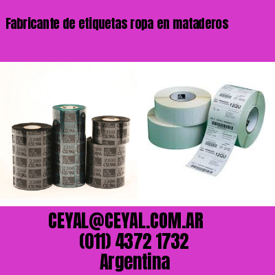 Fabricante de etiquetas ropa en mataderos