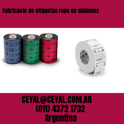 Fabricante de etiquetas ropa en misiones