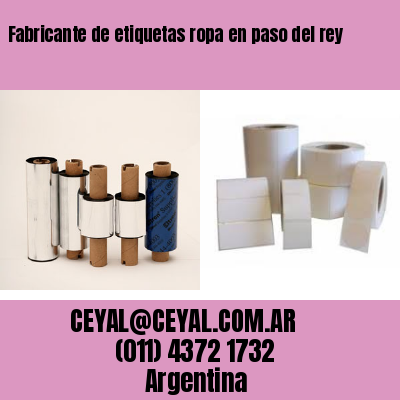 Fabricante de etiquetas ropa en paso del rey