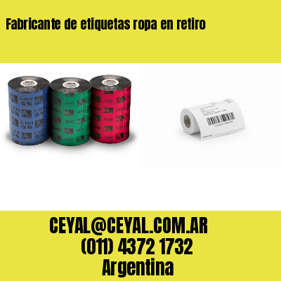 Fabricante de etiquetas ropa en retiro