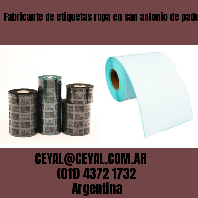 Fabricante de etiquetas ropa en san antonio de padua