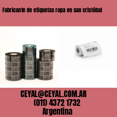 Fabricante de etiquetas ropa en san cristóbal