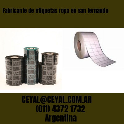 Fabricante de etiquetas ropa en san fernando