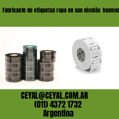 Fabricante de etiquetas ropa en san nicolás  buenos aires