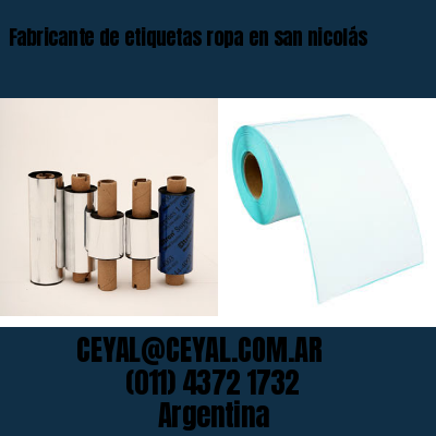 Fabricante de etiquetas ropa en san nicolás