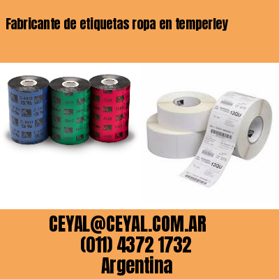 Fabricante de etiquetas ropa en temperley