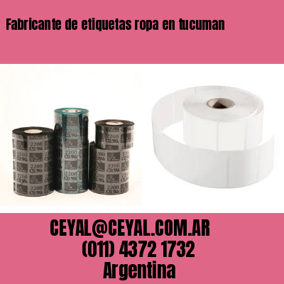 Fabricante de etiquetas ropa en tucuman