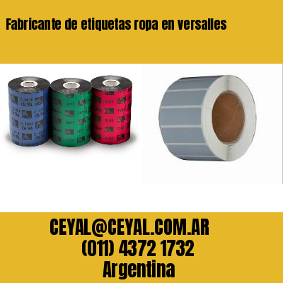 Fabricante de etiquetas ropa en versalles