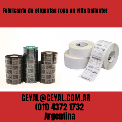 Fabricante de etiquetas ropa en villa ballester