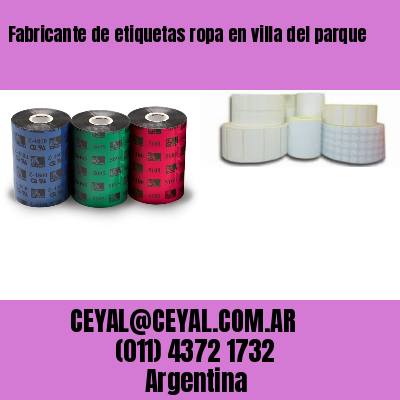 Fabricante de etiquetas ropa en villa del parque
