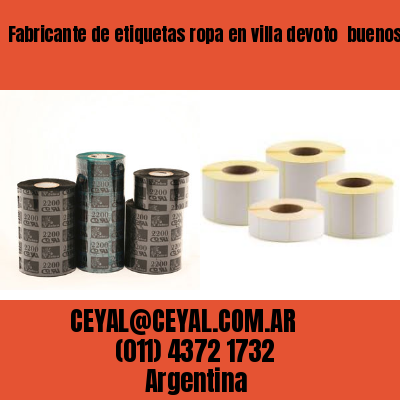 Fabricante de etiquetas ropa en villa devoto  buenos aires