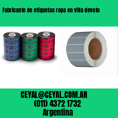 Fabricante de etiquetas ropa en villa devoto
