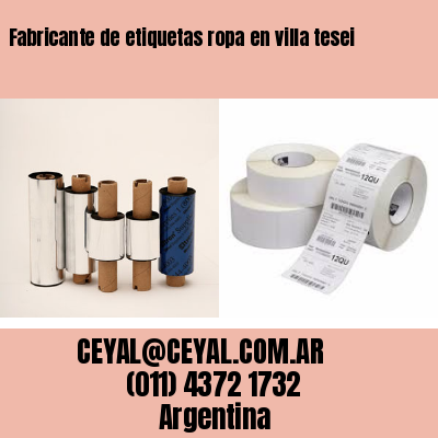 Fabricante de etiquetas ropa en villa tesei