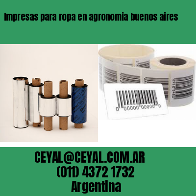 Impresas para ropa en agronomia buenos aires