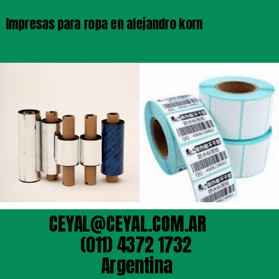 Impresas para ropa en alejandro korn