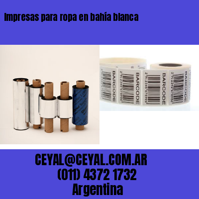 Impresas para ropa en bahía blanca