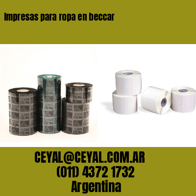 Impresas para ropa en beccar
