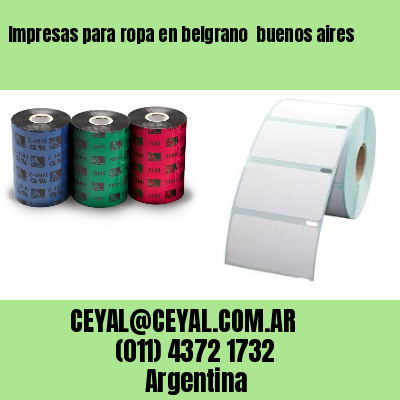 Impresas para ropa en belgrano  buenos aires