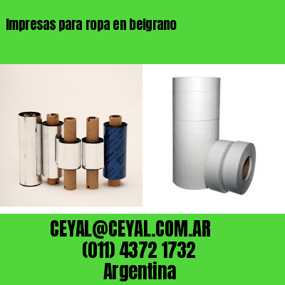 Impresas para ropa en belgrano