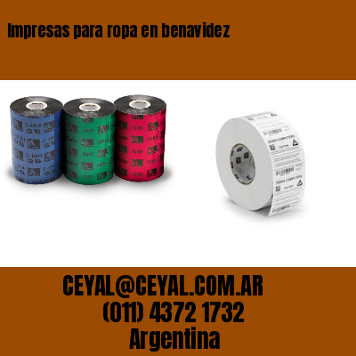 Impresas para ropa en benavidez