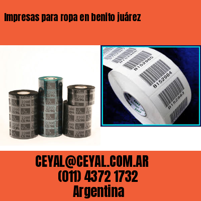 Impresas para ropa en benito juárez