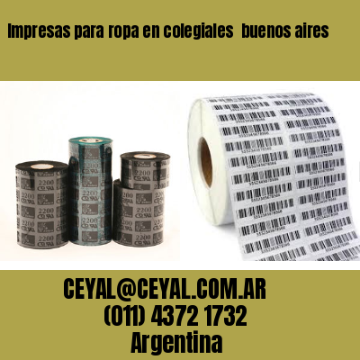 Impresas para ropa en colegiales  buenos aires