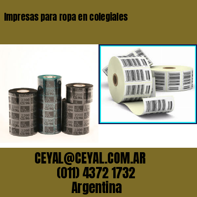 Impresas para ropa en colegiales