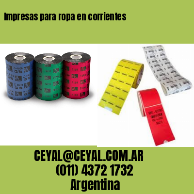 Impresas para ropa en corrientes