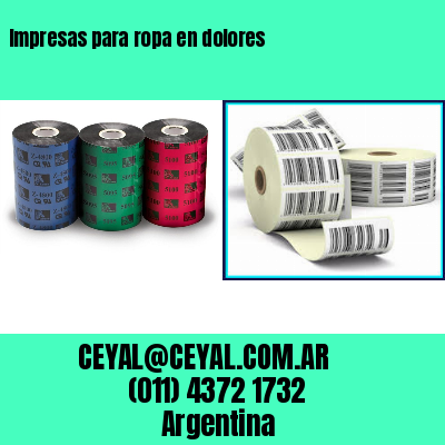 Impresas para ropa en dolores