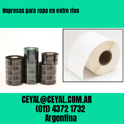 Impresas para ropa en entre rios