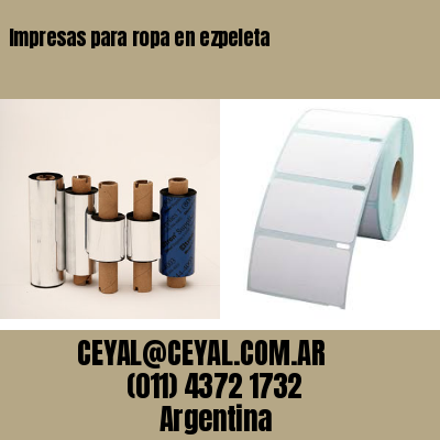 Impresas para ropa en ezpeleta