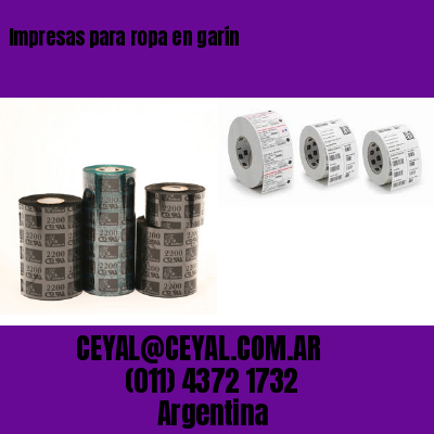 Impresas para ropa en garín