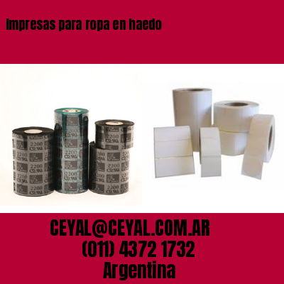 Impresas para ropa en haedo