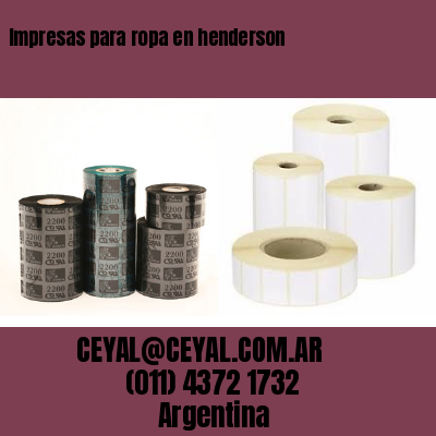 Impresas para ropa en henderson