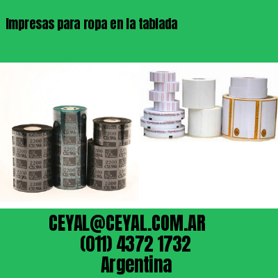Impresas para ropa en la tablada