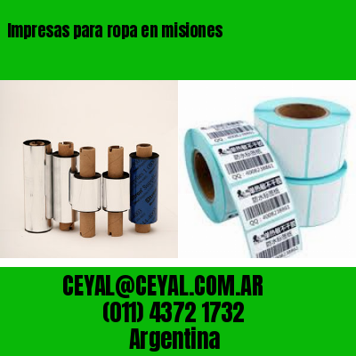 Impresas para ropa en misiones