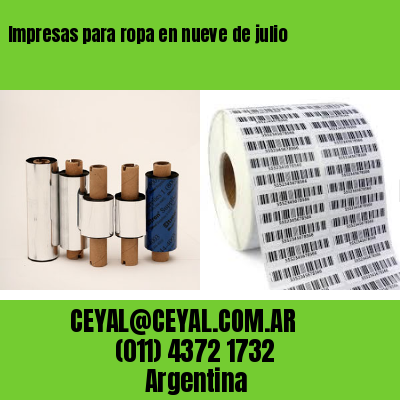 Impresas para ropa en nueve de julio