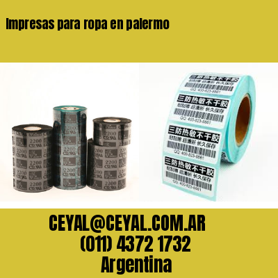 Impresas para ropa en palermo