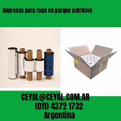 Impresas para ropa en parque patricios