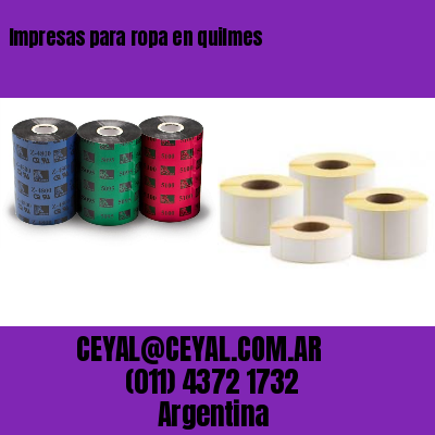 Impresas para ropa en quilmes