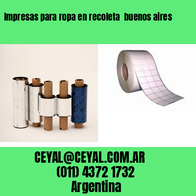 Impresas para ropa en recoleta  buenos aires