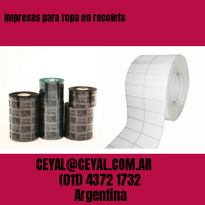Impresas para ropa en recoleta